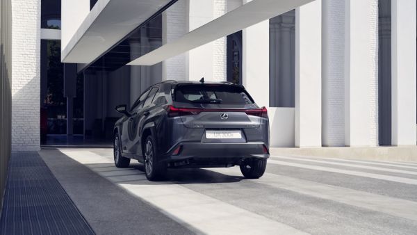  Two people stood behind the Lexus UX