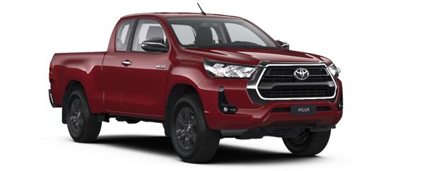 roter Toyota Hilux auf weißem Hintergrund