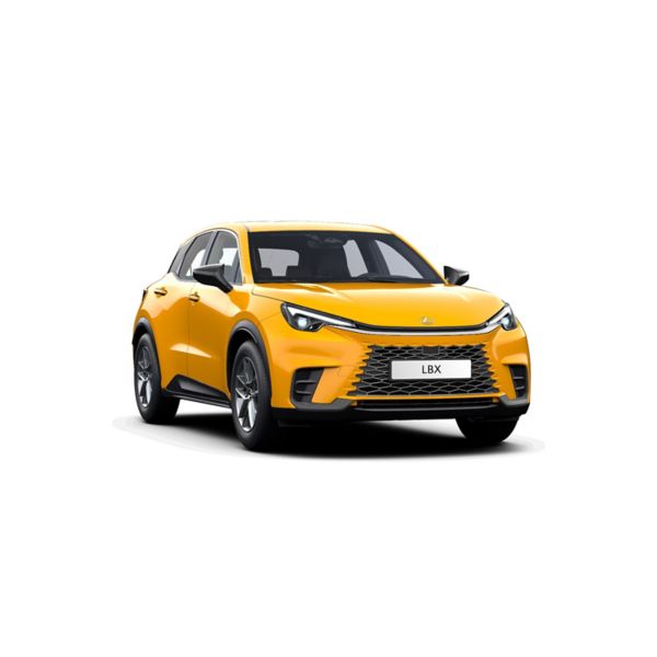 Ein Lexus LBX in Seitenansicht auf weißem Hintergrund