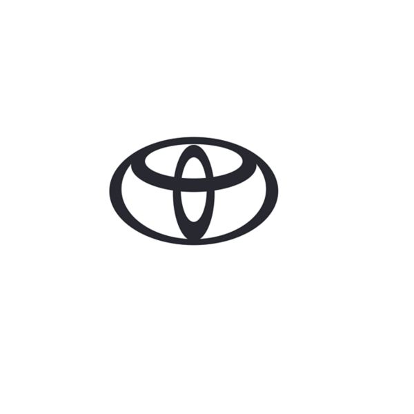 Schwarzes Toyota Logo auf weißem Hintergrund