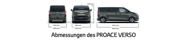 Abmessungen des ProAce Verso