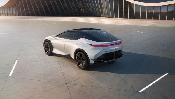 Lexus LF-Z Electrified Konzeptwagen in Rückansicht von oben