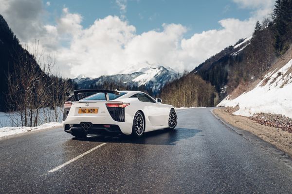 lexus, lfa, exterieur, driekwart, rechtsachter
