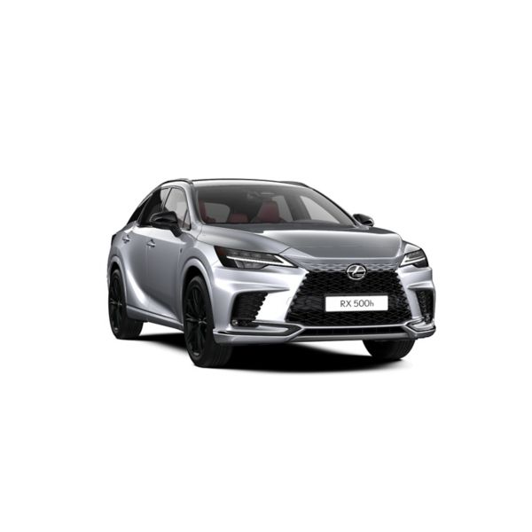 Ein Lexus RX 500h F Sport+ in Seitenansicht auf weißem Hintergrund 