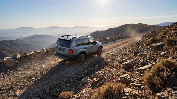 Toyota Land Cruiser wdrapuje się na strome zbocze