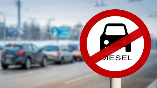 Verkehrsverbotsschild für Dieselfahrzeuge