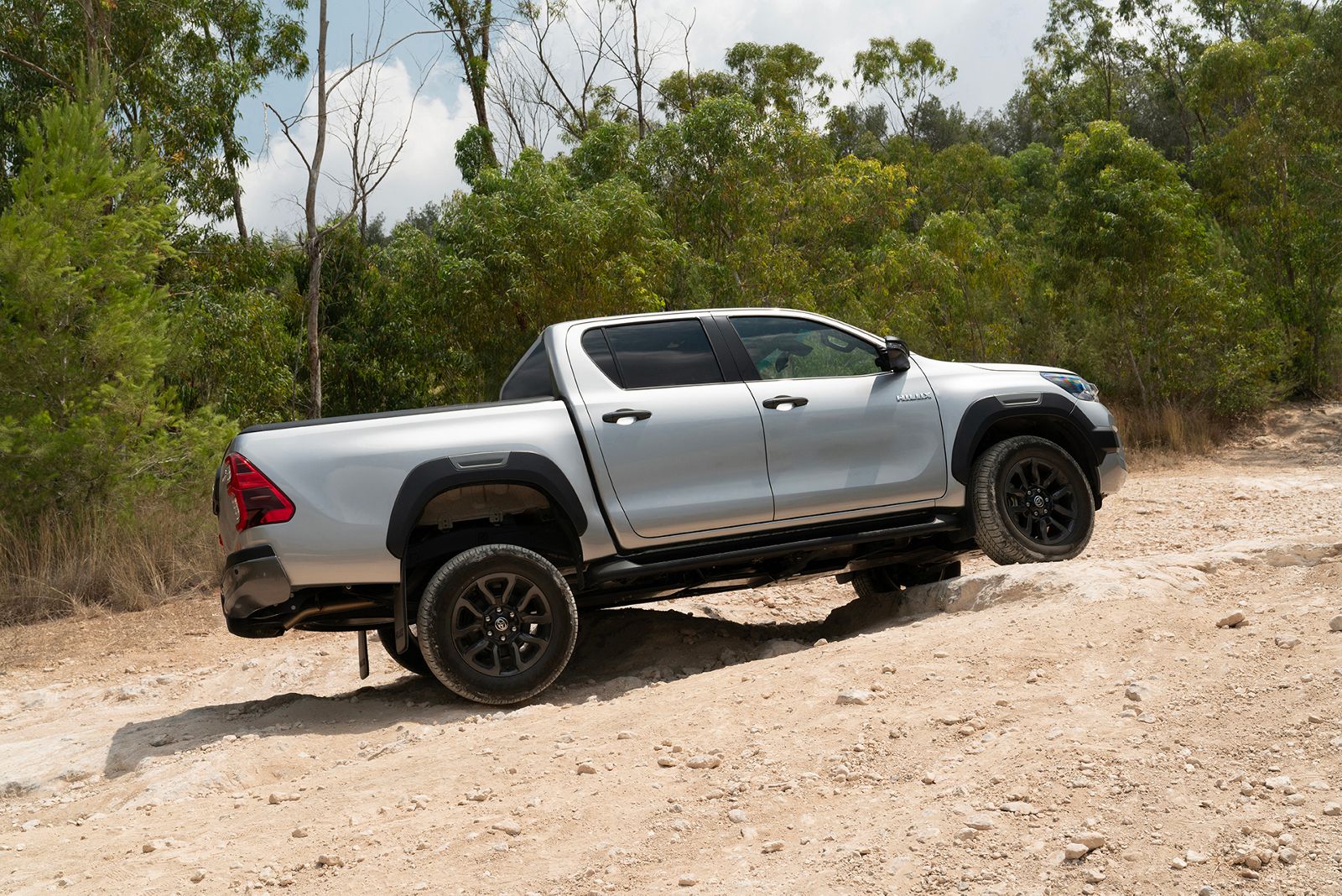 The Hilux's touchscreen multimedia display