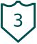 Ikona tarczy z cyfrą 3.