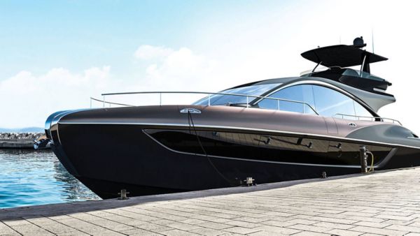 A side view of the Lexus yacht