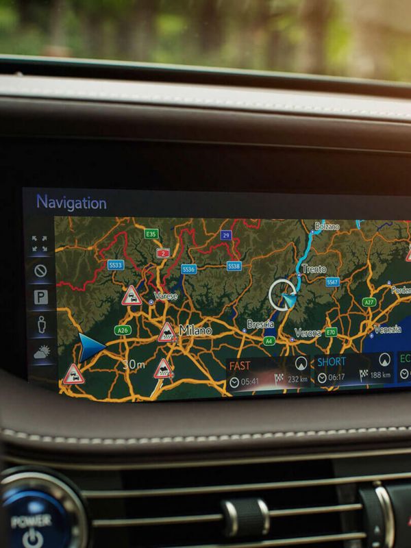 Close up of a navigation screen