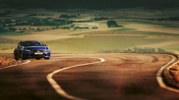 far shot of a Lexus RC driving