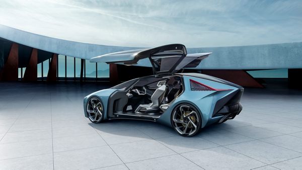 back of Lexus LF-30 Electrified car doors open