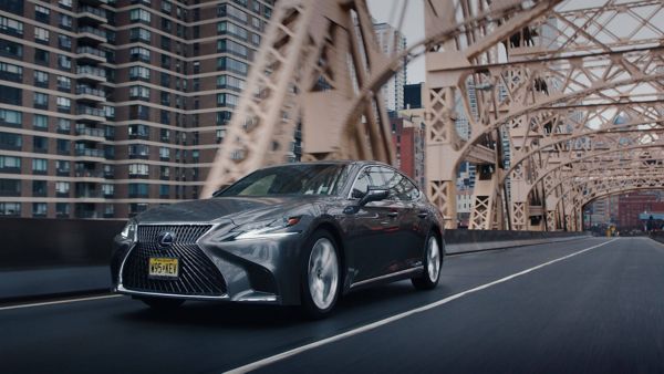 Lexus LS driving on a road