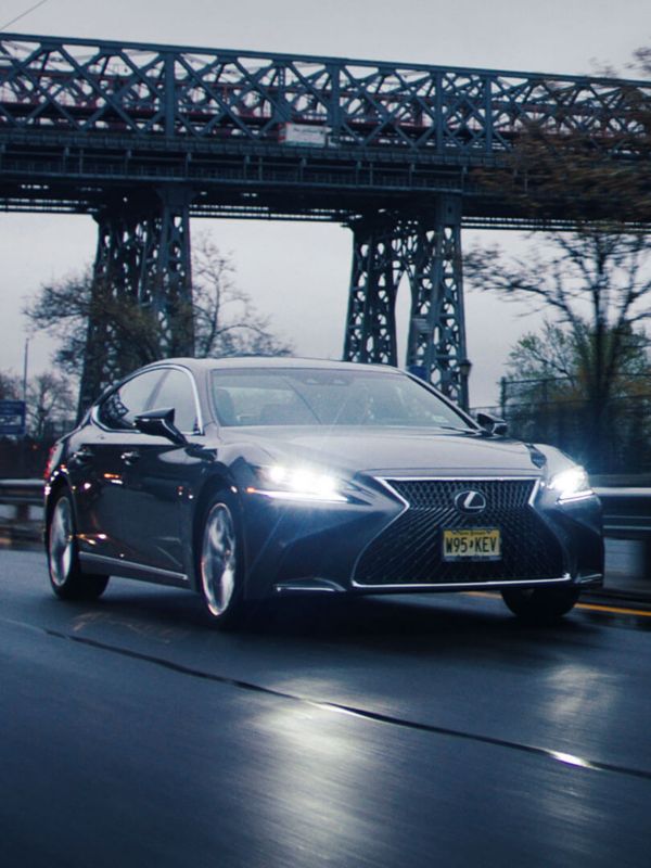 Lexus LS driving on a road