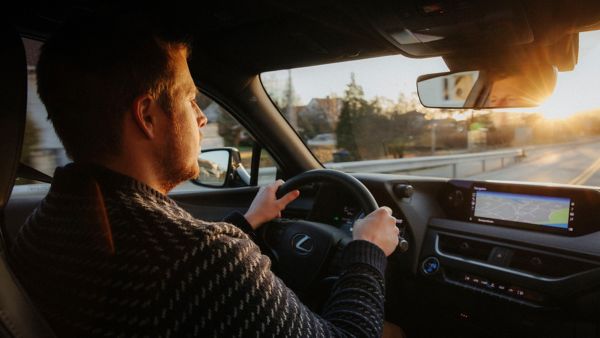 Nicolai Ellitsgaard driving a Lexus car