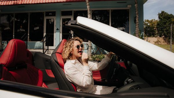 Michelle Bernstein driving in a Lexus car