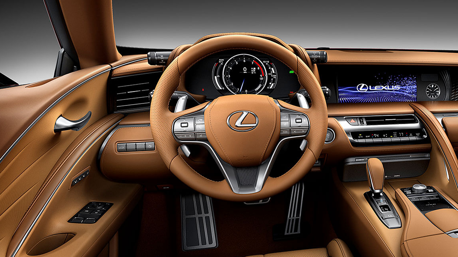 The cockpit of a Lexus LC Convertible