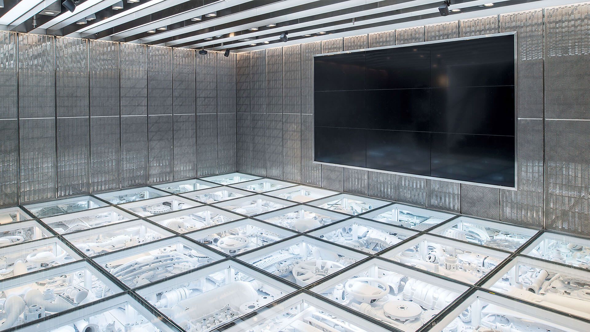 wide shot of glass floor Intersect by Lexus Dubai