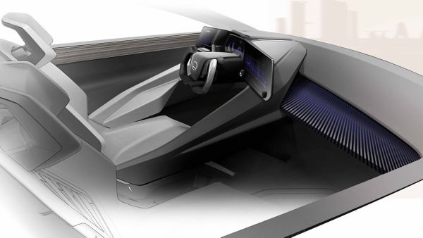 Sketch of Lexus LF-Z Electrified concept cars drivers seat interior 