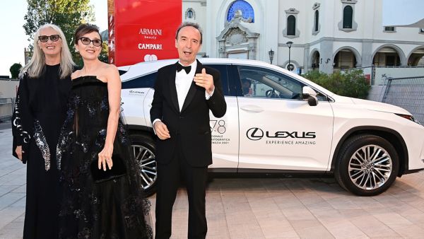 A male and two female stars at the 2021 Venice Film Festival 