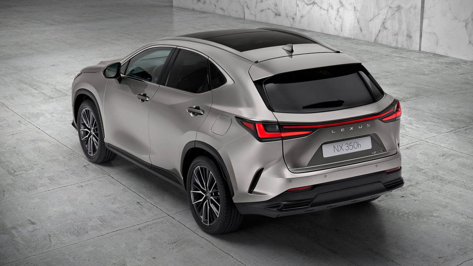 Rear view of the Lexus NX 350h 