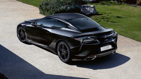 Rear viewpoint of a parked Lexus LC 500h