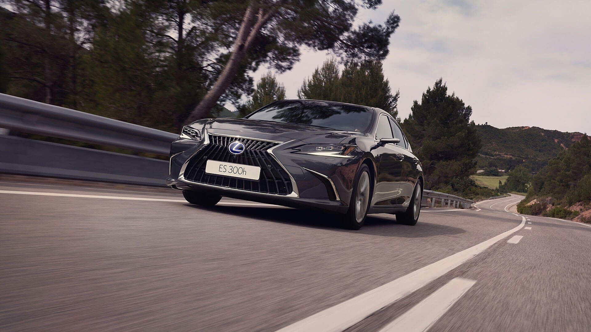 Lexus ES 300h podczas jazdy w terenie wiejskim