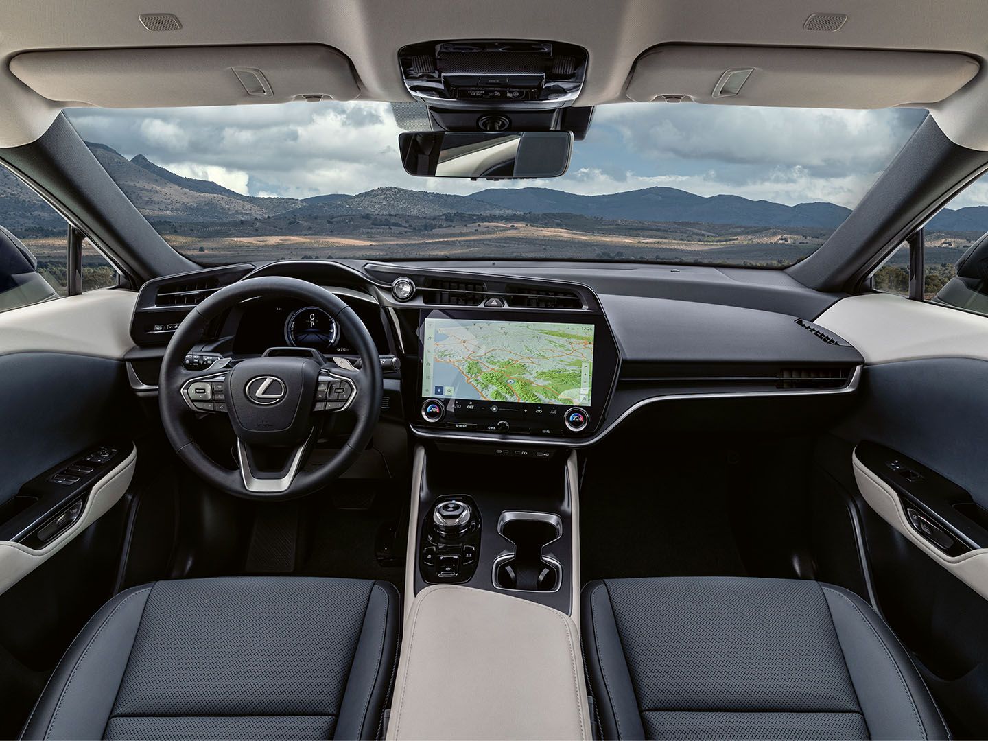 The interior of a Lexus RZ.