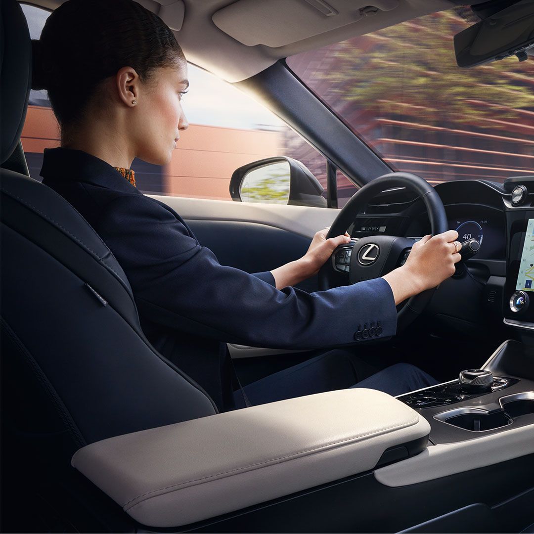 The interior of the Lexus RZ.