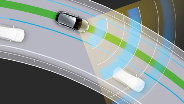 Lexus LS safety feature graphic