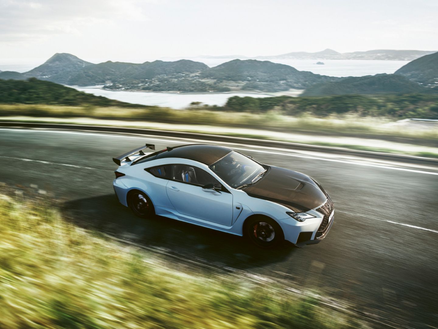 Lexus RC F driving on a road