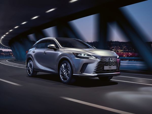 A Lexus driving through a tunnel