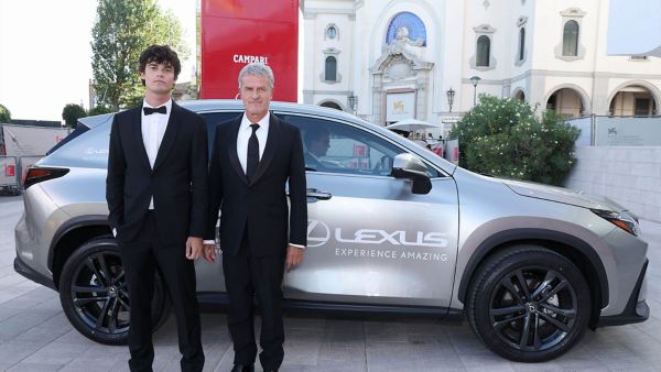 Giovanni De Maria and Renato De Maria stood by a Lexus at the 81st Venice film festival