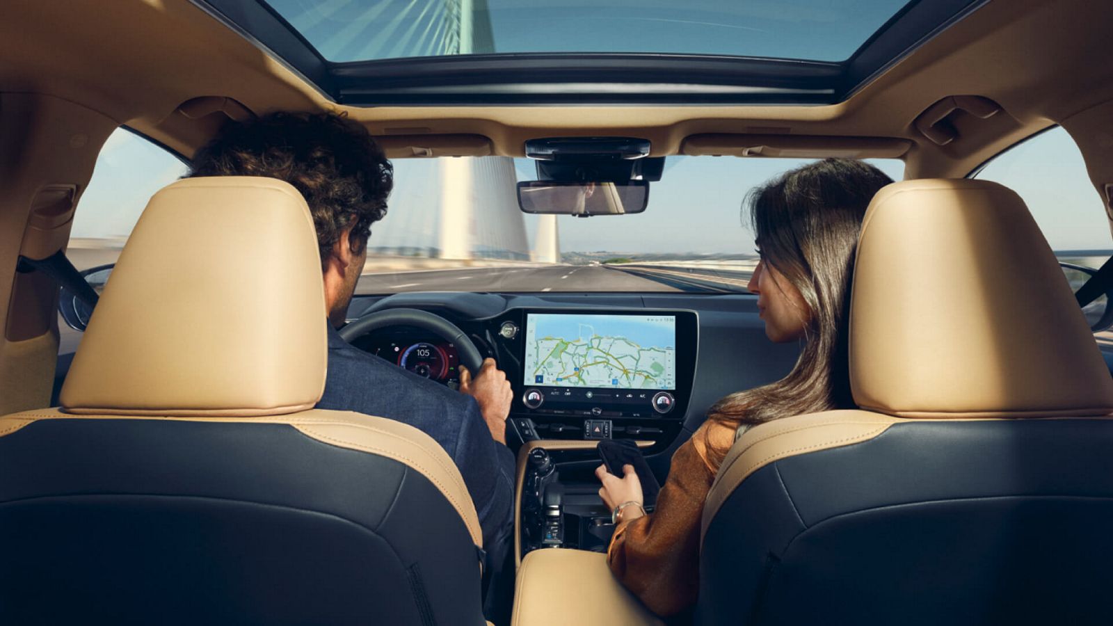Two people in a Lexus NX