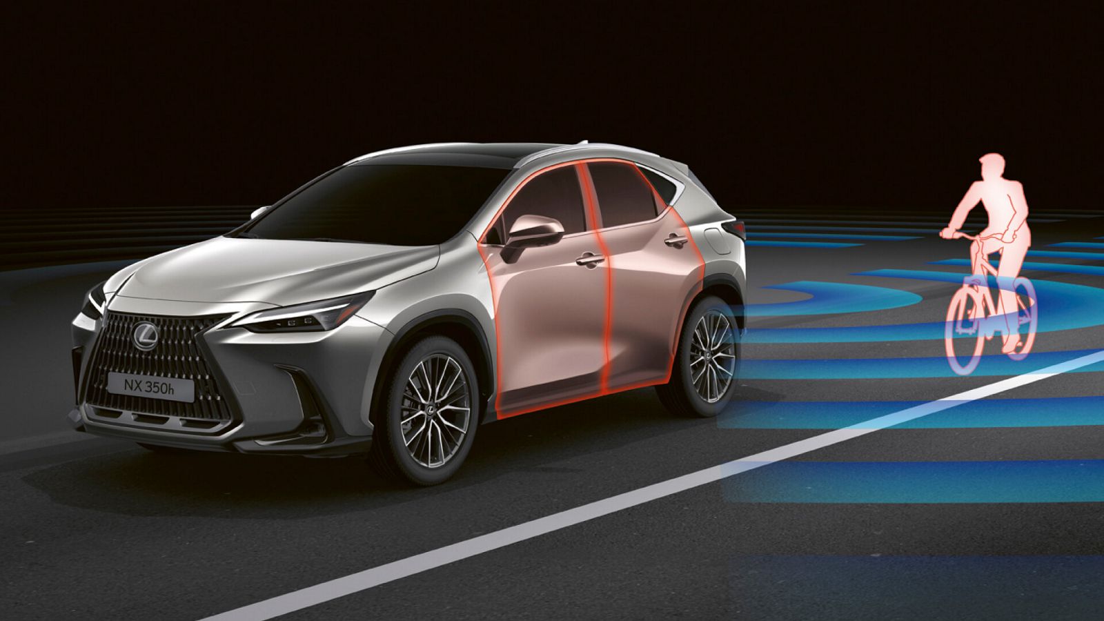 Grafik eines Lexus NX Sicherheitssystems