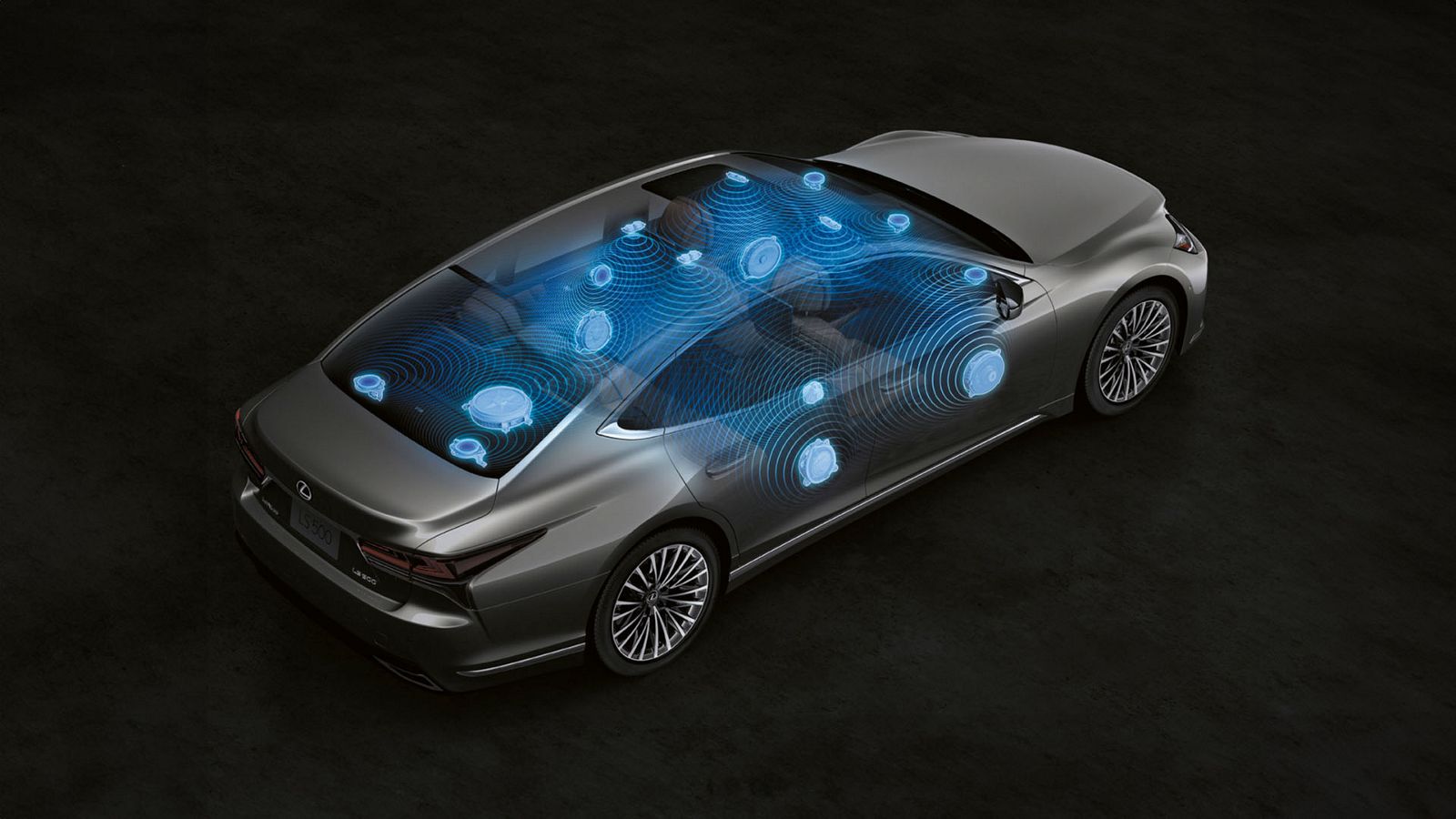 A graphic of the Mark Levinson® speakers within the Lexus LS