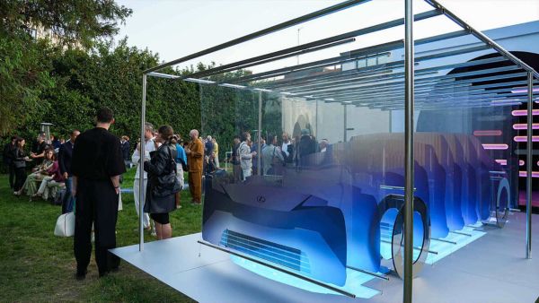 Lexus LF-ZC art outside of the Milan Design Week 2024