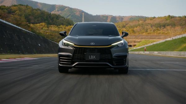 Lexus LBX Morizo RR Concept driving on a racetrack