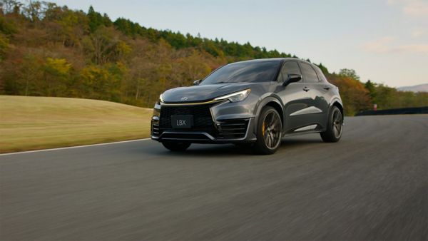 Lexus LBX Morizo RR Concept driving on a racetrack