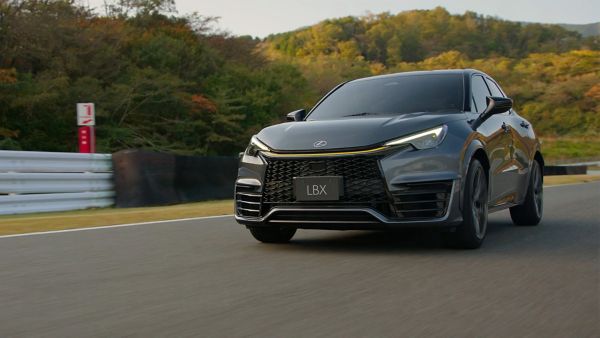 Lexus LBX Morizo RR Concept driving on a racetrack