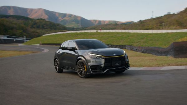 Lexus LBX Morizo RR Concept driving on a racetrack