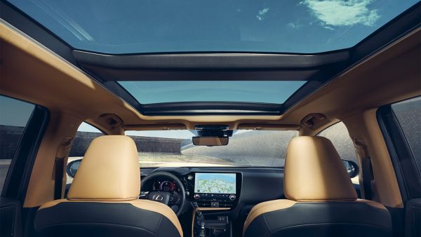 Lexus NX front interior and sunroof