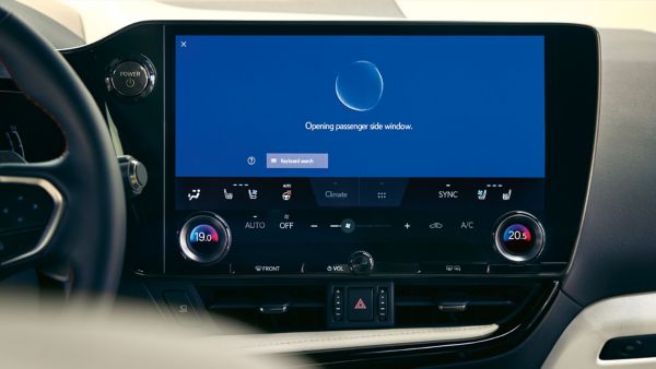 Lexus voice assistant displayed on a touchscreen