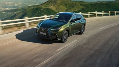 Lexus LX driving on a road 