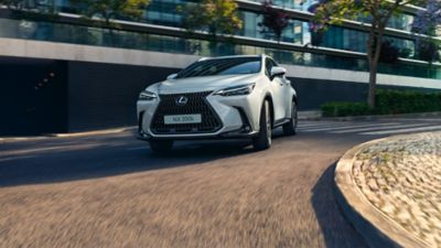 Lexus LX driving on a road 