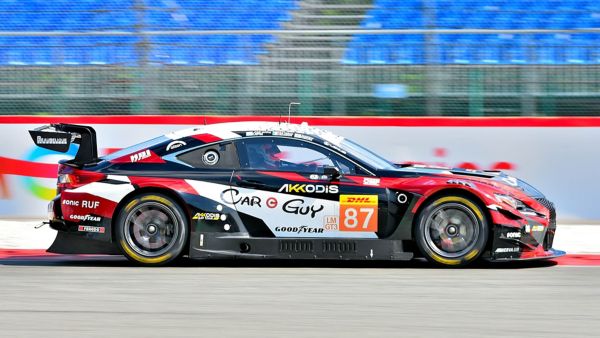 Side of a Lexus RC F GT3 on a race track