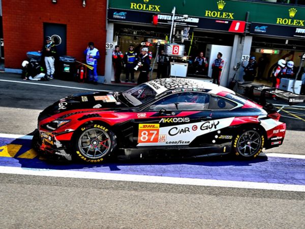 A Lexus RC F GT3 in the pits