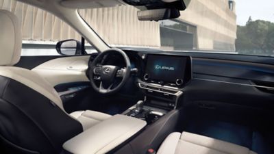 Lexus LX driving on a road 