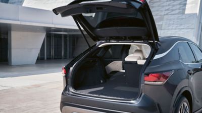 Lexus LX driving on a road 