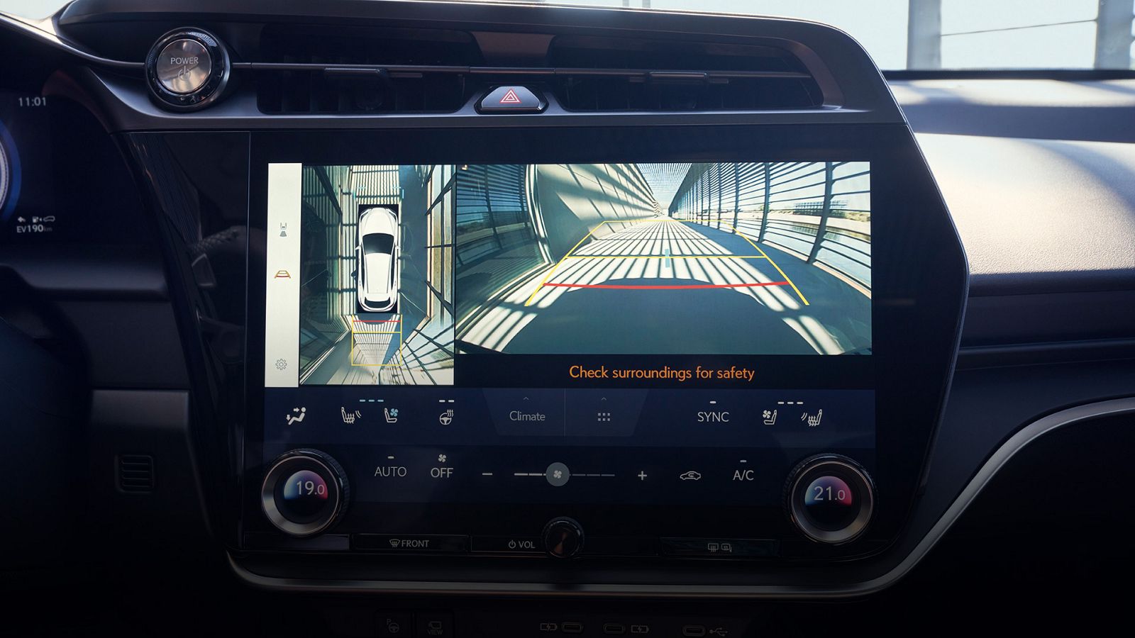 The rearview display of the RZ
